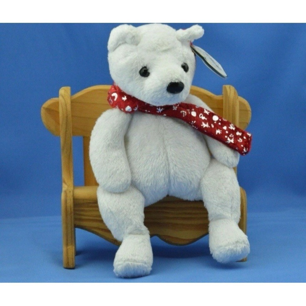 2000 Holiday Teddy Bear TY Beanie Baby Christmas Pot Belly MWMT December 24